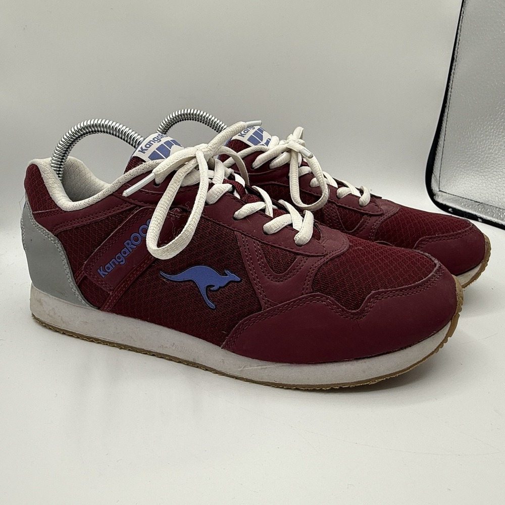 KangaROOS Womens Maroon Pocket Running Shoes Sneakers Size 8.5 Retro Gum Sole